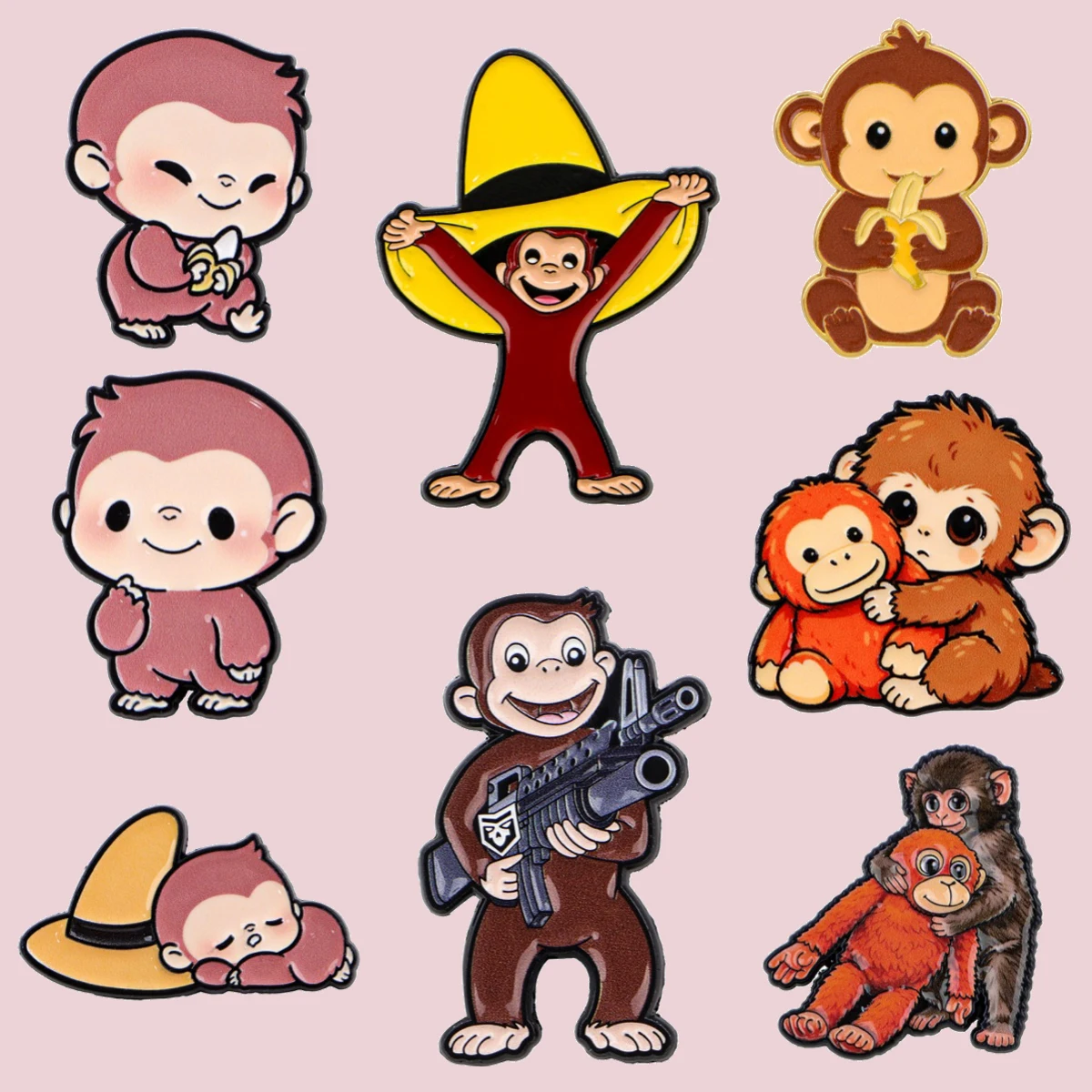 Cute Monkey Enamel Pins Cartoon Animal Brooches Lapel Pins Badges on Backpack Decoration Jewelry Accessories Friend Gifts
Cute Monkey Enamel Pins Cartoon Animal Brooches Lapel Pins Badges on Backpack Decoration Jewelry Accessories Friend Gifts