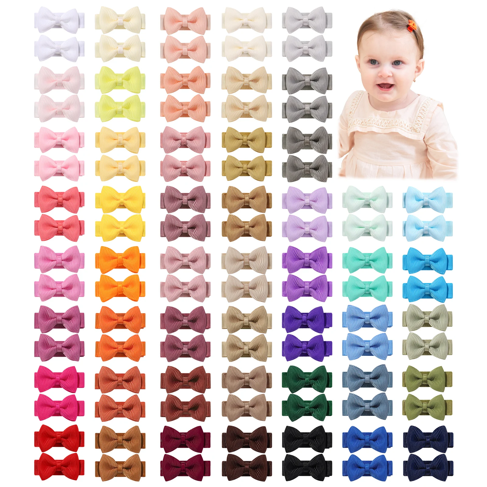 100pcs/set 1.2'' Ribbon Mini Hair Bows Clips for Baby Girls Cute Handmade Bowknot Hairpins Headwear Toddlers Hair Accessories
100pcs/set 1.2'' Ribbon Mini Hair Bows Clips for Baby Girls Cute Handmade Bowknot Hairpins Headwear Toddlers Hair Accessories