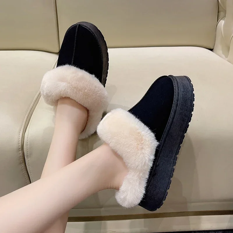 Pop Women Thick Sole Faux Fur Slippers Winter Plush Warm Cotton Shoes Woman Indoor Outdoor Non Slip Fluffy Platform Slippers
Pop Women Thick Sole Faux Fur Slippers Winter Plush Warm Cotton Shoes Woman Indoor Outdoor Non Slip Fluffy Platform Slippers