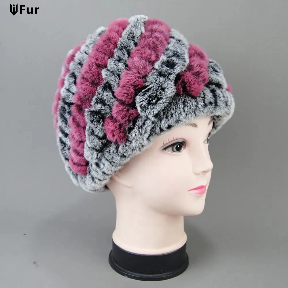 Fashion Women's Cap Real Rex Rabbit Fur Winter Fur Hat For Women Russian Real Fur Knitted Cap Headgear Winter Warm Beanie Hats
Fashion Women's Cap Real Rex Rabbit Fur Winter Fur Hat For Women Russian Real Fur Knitted Cap Headgear Winter Warm Beanie Hats
