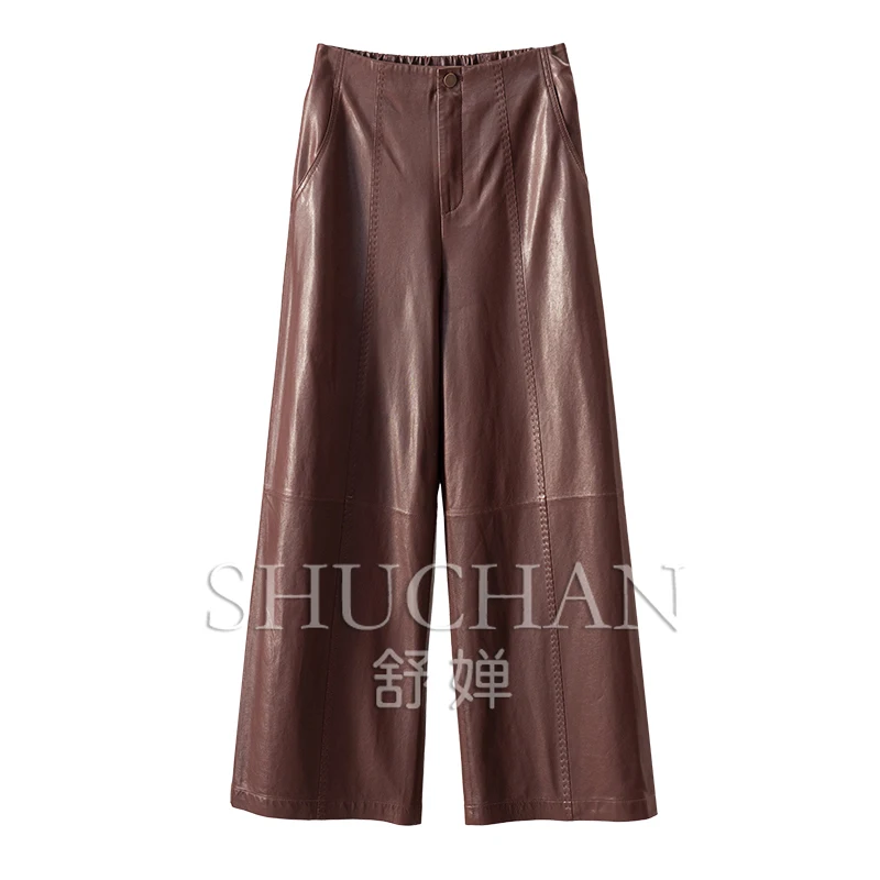 Sheepskin Vertical Cut Straight Wide-leg Pants Women 79B9 Streetwear Women Fashion Fall 2025 New Pantalones De Mujer 
Sheepskin Vertical Cut Straight Wide-leg Pants Women 79B9 Streetwear Women Fashion Fall 2025 New Pantalones De Mujer