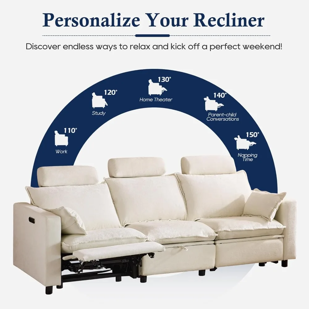 Comfy Cloud Couch – Modern Chenille Electric Reclining Sofa with Adjustable Headrest, Middle Storage Console
Comfy Cloud Couch – Modern Chenille Electric Reclining Sofa with Adjustable Headrest, Middle Storage Console