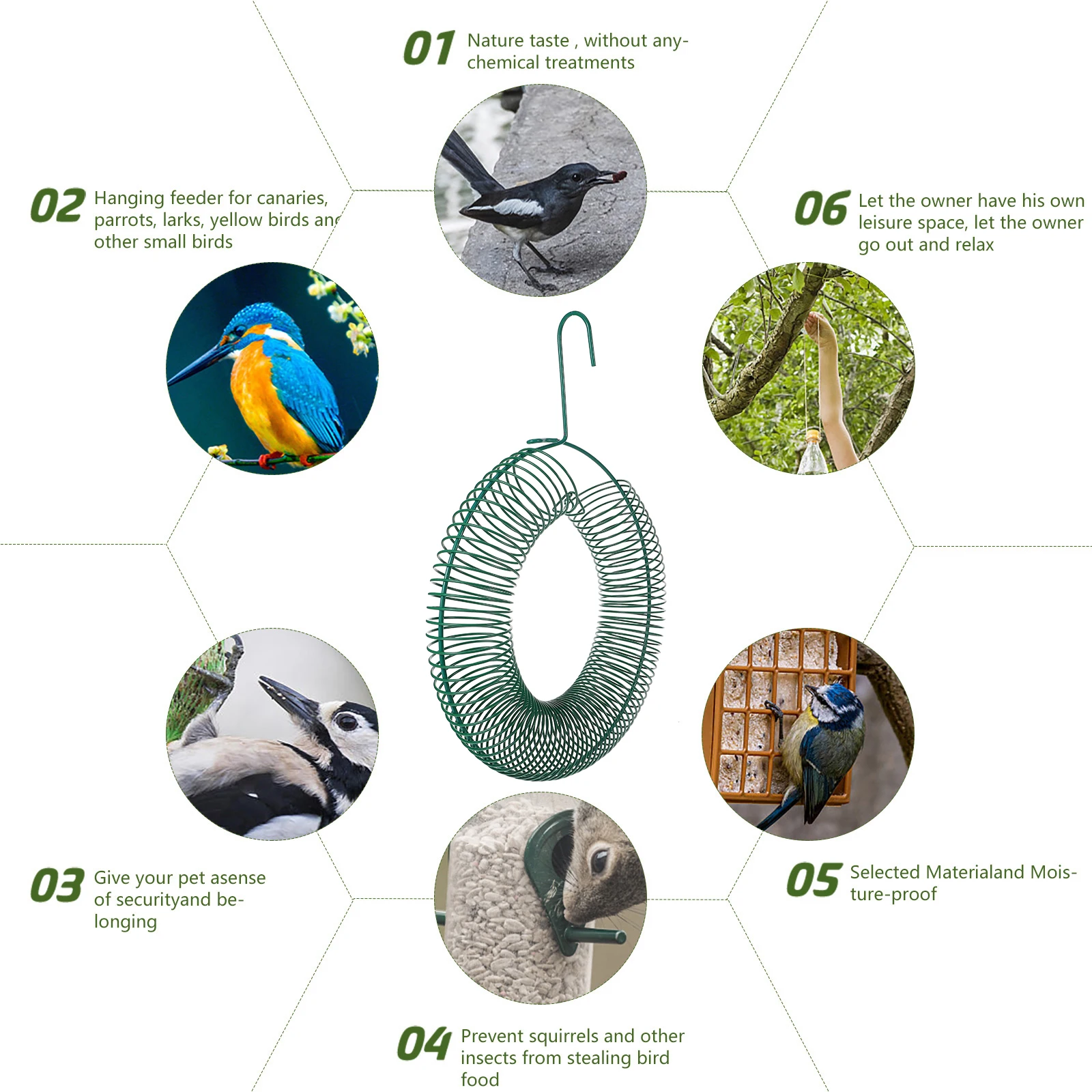 Hanging Bird Feeder Wire Wreath Cute Feeders For Outdoors Ring Tube Feeding Tool Iron Durable Birds Food Holder Container Cage
Hanging Bird Feeder Wire Wreath Cute Feeders For Outdoors Ring Tube Feeding Tool Iron Durable Birds Food Holder Container Cage