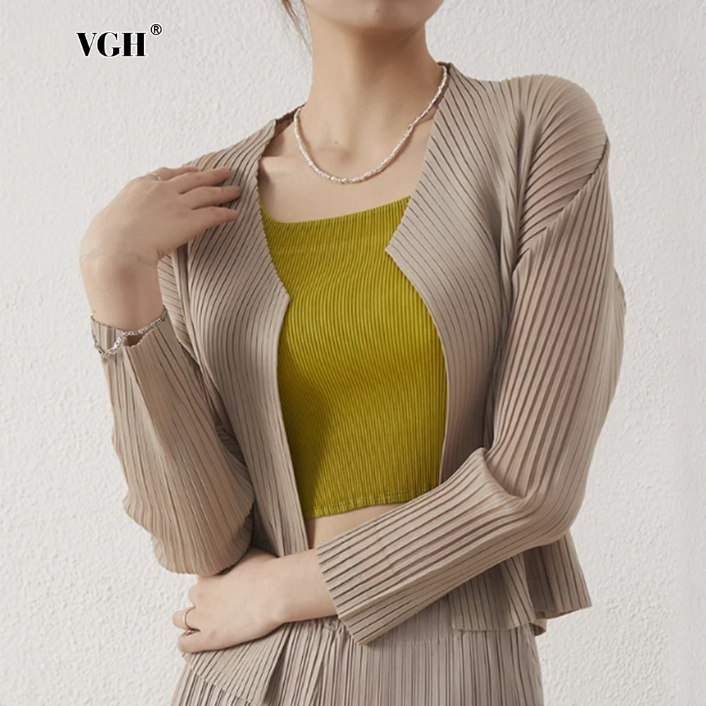 VGH Temperament Solid Draped Slimming Coat For Women Round Neck Long Sleeve High Waist Elegant Coats Female Fashion Style New
VGH Temperament Solid Draped Slimming Coat For Women Round Neck Long Sleeve High Waist Elegant Coats Female Fashion Style New