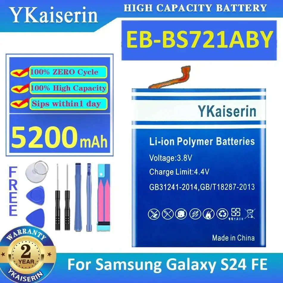 Premium Replacement For Samsung Galaxy S24 FE 5200Mah Reliable Power Supply EB-BS721ABY Mobile Phone Battery
Premium Replacement For Samsung Galaxy S24 FE 5200Mah Reliable Power Supply EB-BS721ABY Mobile Phone Battery