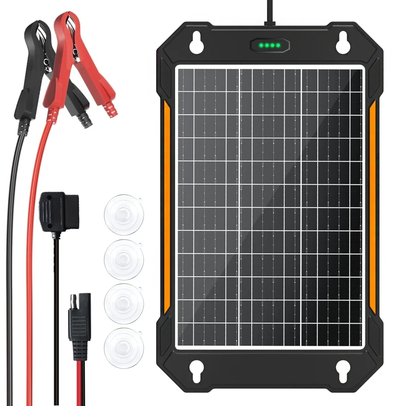 12W Solar Panel Car Charger Monocrystalline Silicon Solar Panel Car Charger with Smart Charging Controller for Trickle Camping
12W Solar Panel Car Charger Monocrystalline Silicon Solar Panel Car Charger with Smart Charging Controller for Trickle Camping