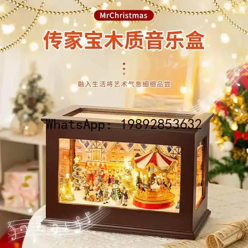 X-11 Wooden High-End Carousel Music Box Eight-Tone Box Santa Claus Ornament Gift
X-11 Wooden High-End Carousel Music Box Eight-Tone Box Santa Claus Ornament Gift