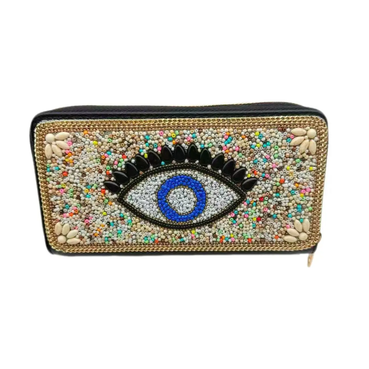 Evil Eye Mysterious amulet design blue and white main color colorful surrounding beads Hand-knotted bead demon's eye
Evil Eye Mysterious amulet design blue and white main color colorful surrounding beads Hand-knotted bead demon's eye