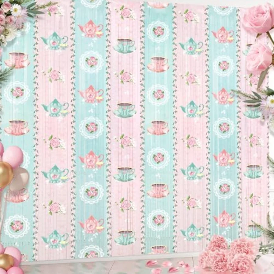 2Pcs Tea Party Decorations Backdrop Tea Party Accessories for Women 3.3X6.6Ft Flower Foil Fringe Curtains, Self Adhesive Fringe
2Pcs Tea Party Decorations Backdrop Tea Party Accessories for Women 3.3X6.6Ft Flower Foil Fringe Curtains, Self Adhesive Fringe