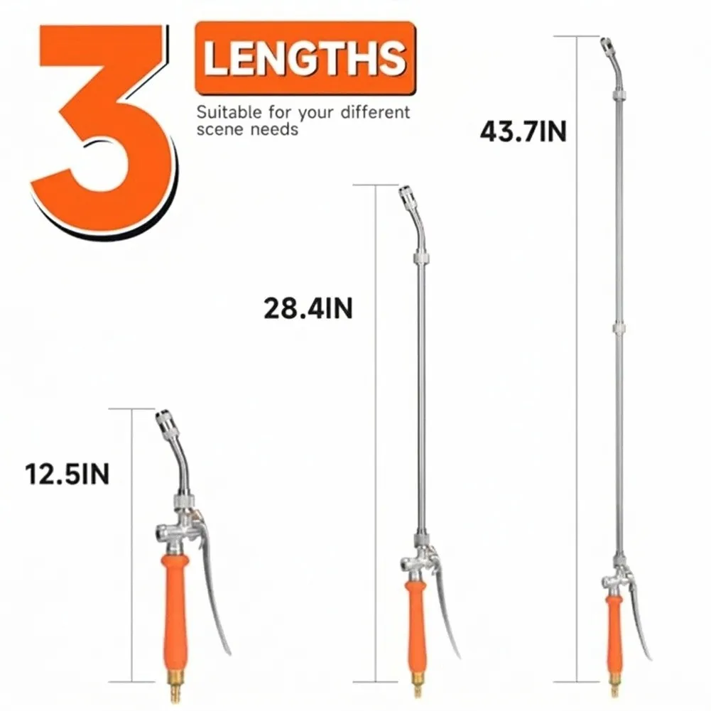 44-Inch Sprayer Wand With Brass Connectors Stainless Steel Adjustable Sprayer Rod For Garden Watering Plants Cleaning Car
44-Inch Sprayer Wand With Brass Connectors Stainless Steel Adjustable Sprayer Rod For Garden Watering Plants Cleaning Car