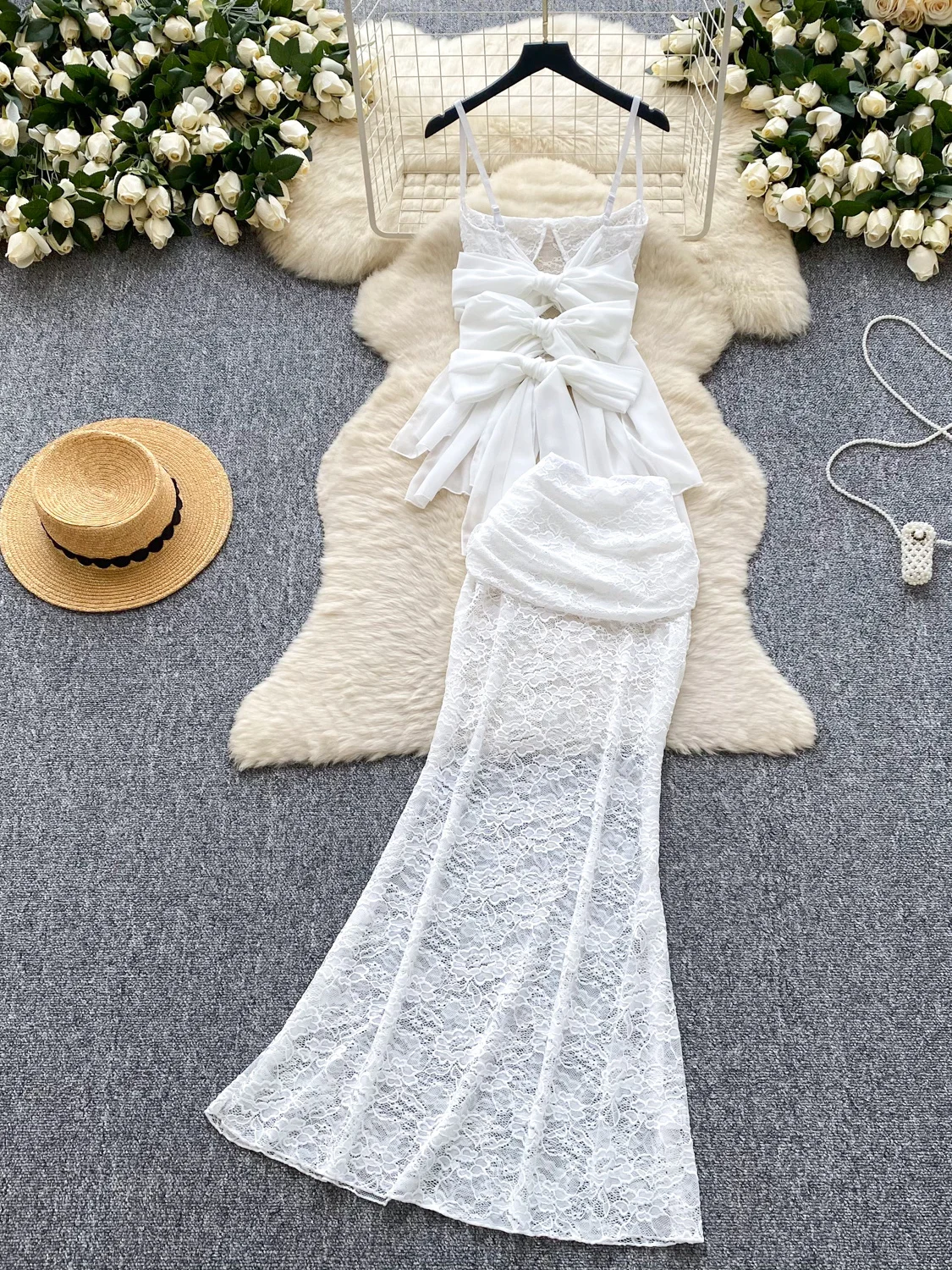 Pure Desire Lace Me Knot ter Vest High Waist Long f Fi Tail Skirt Set Women's Summer Faion Outfit
Pure Desire Lace Me Knot ter Vest High Waist Long f Fi Tail Skirt Set Women's Summer Faion Outfit