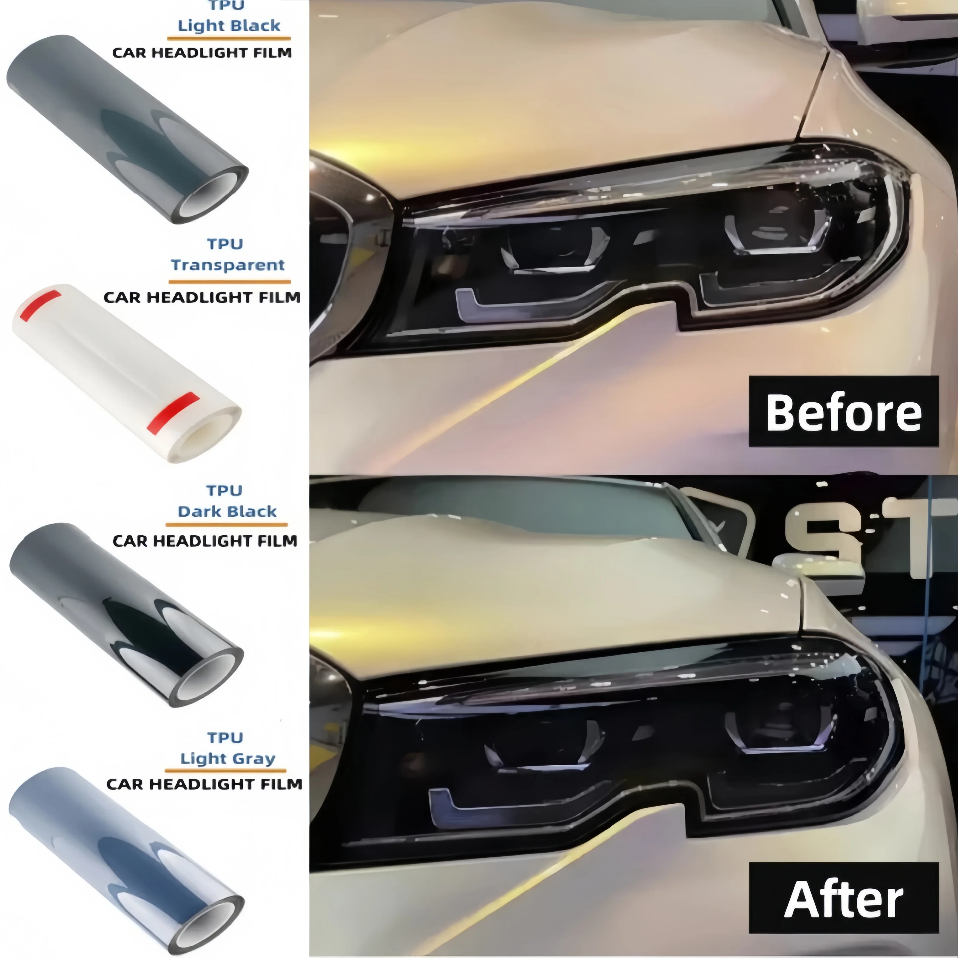 Ppf Self-healing TPU Car Headlight Anti Scratches TintiFilm Wrap Protective Car Film
Ppf Self-healing TPU Car Headlight Anti Scratches TintiFilm Wrap Protective Car Film