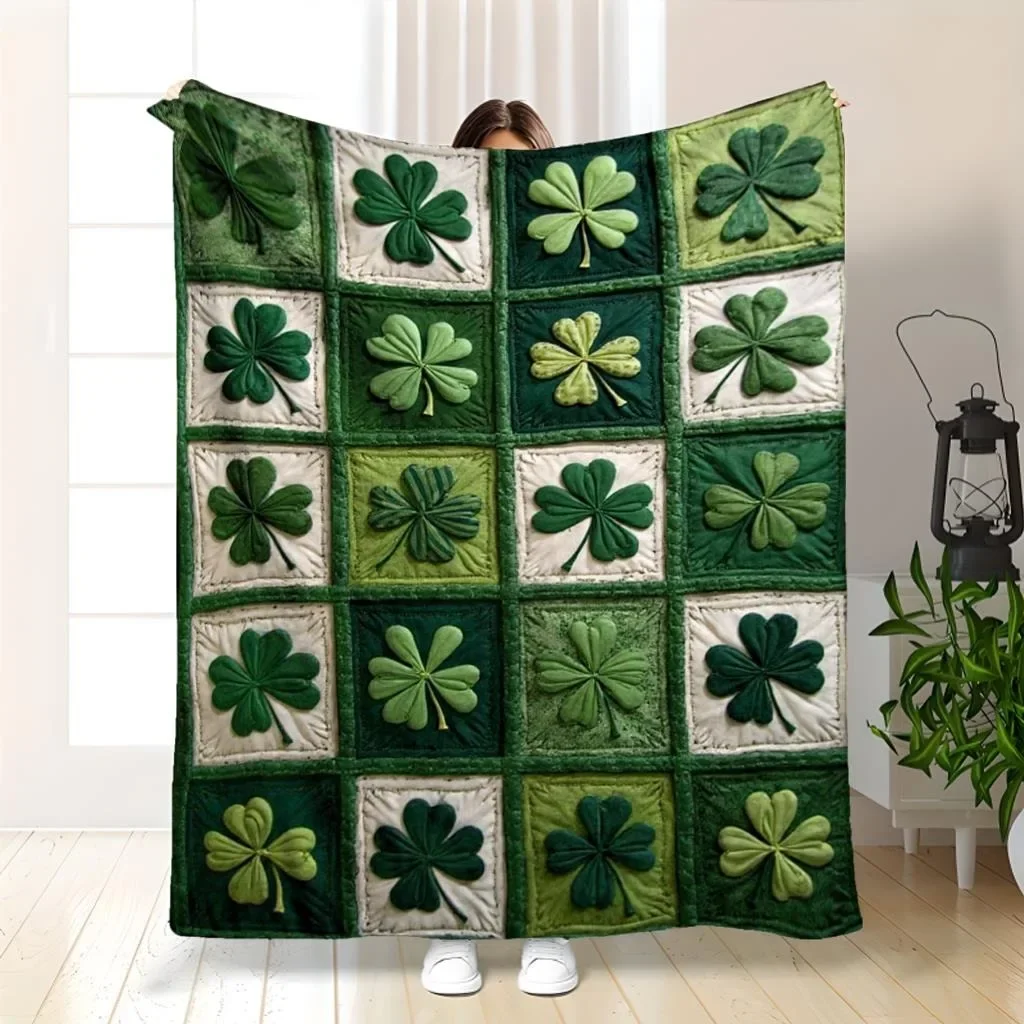 Throw Blanket Green Golden Clover Pattern with Daisies Soft Flannel Cozy Bedspread St Patricks Day Decor for Couch Bed or Sofa
Throw Blanket Green Golden Clover Pattern with Daisies Soft Flannel Cozy Bedspread St Patricks Day Decor for Couch Bed or Sofa
