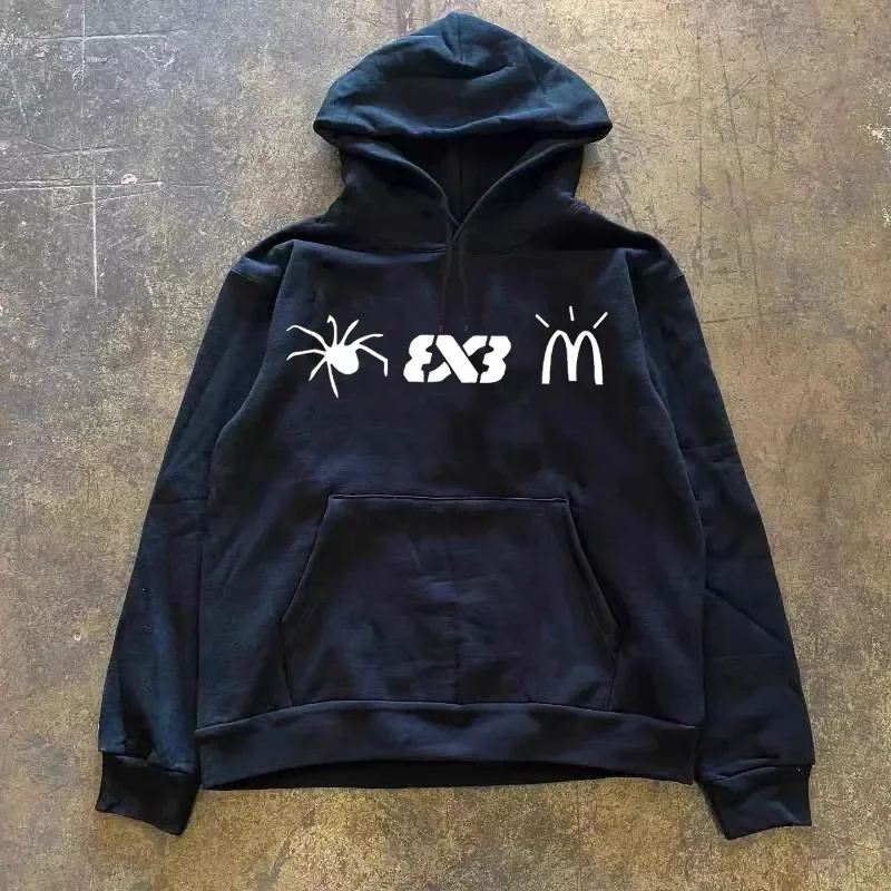 Autumn and winter American fashion brand spider letters small lovers loose hooded hoodie men and women Korean version coat top
Autumn and winter American fashion brand spider letters small lovers loose hooded hoodie men and women Korean version coat top