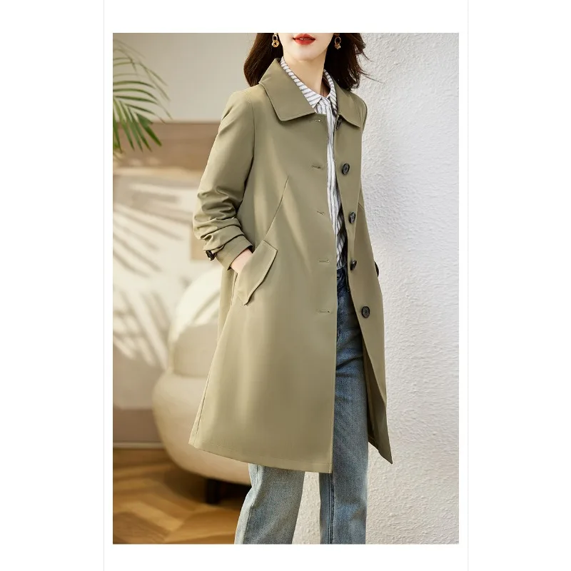 Women's Mid-Length Fashionable Trendy Loose Fit Spring Autumn New Style Windbreaker Coat Elegant Slimming Versatile Women Top
Women's Mid-Length Fashionable Trendy Loose Fit Spring Autumn New Style Windbreaker Coat Elegant Slimming Versatile Women Top