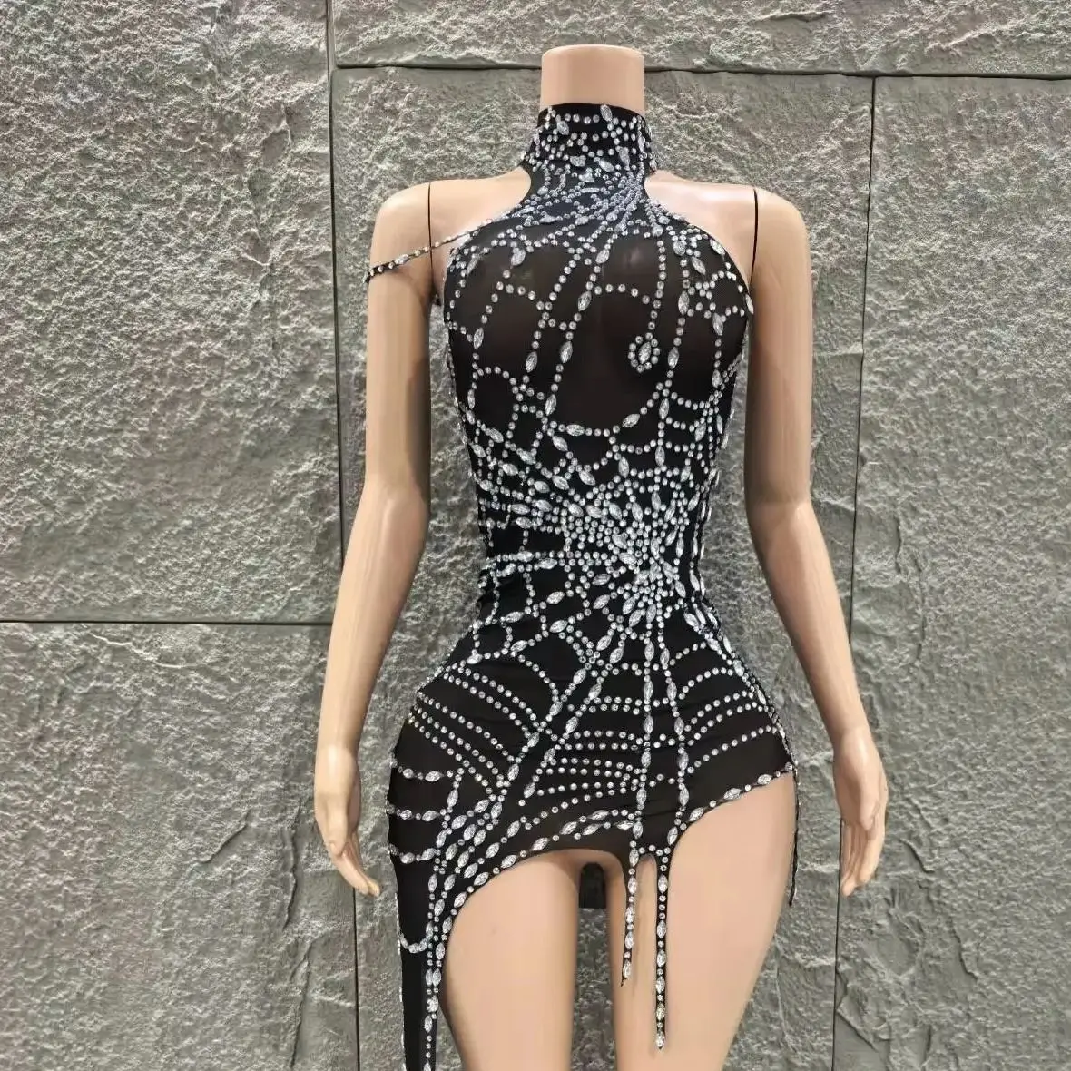 Сияющая сетка со стразами, прозрачное облегающее мини-платье, женский сексуальный костюм для ночного клуба, вечеринки, бара, танцовщицы, сценическая одежда
Сияющая сетка со стразами, прозрачное облегающее мини-платье, женский сексуальный костюм для ночного клуба, вечеринки, бара, танцовщицы, сценическая одежда