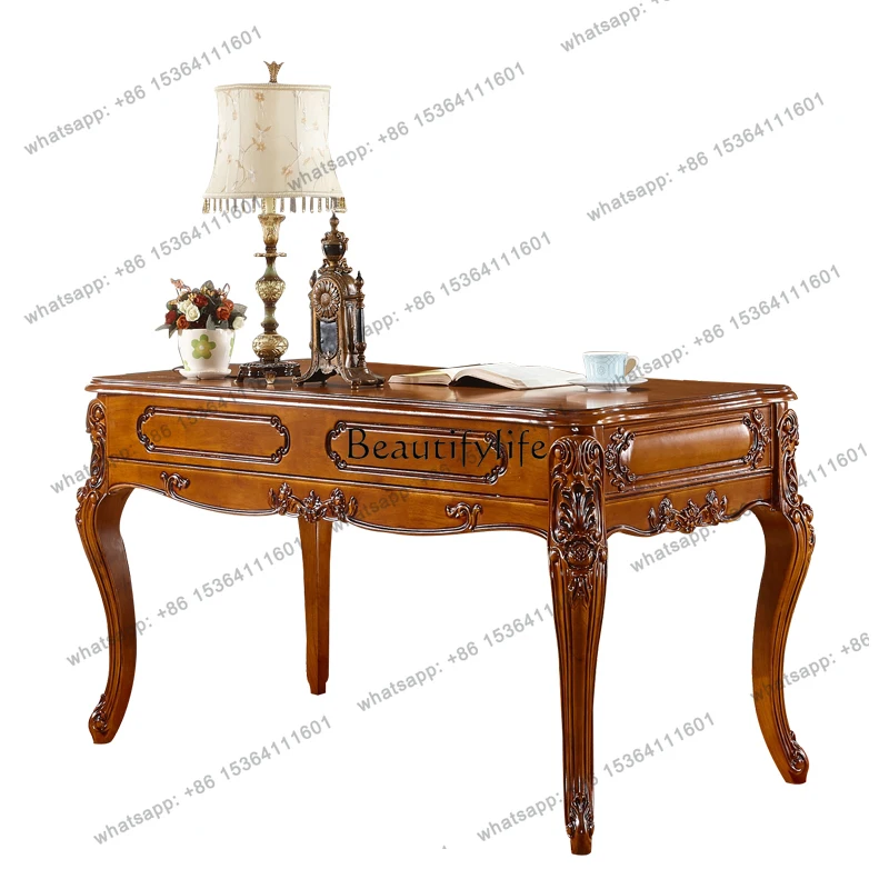 56European American solid wood carving flower computer desk writing desk office study table
56European American solid wood carving flower computer desk writing desk office study table