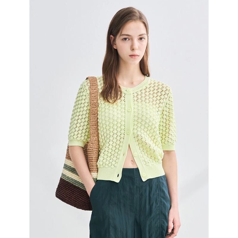 MICOAT Fre Gentle Single Item Women's Knitted Open Cardigan Hollow out Medium Sve round Ne Summer Autumn Faion
MICOAT Fre Gentle Single Item Women's Knitted Open Cardigan Hollow out Medium Sve round Ne Summer Autumn Faion