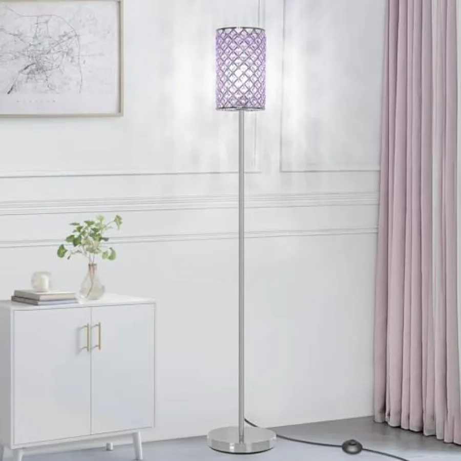 Floor Lamp for Bedroom, Crystal Floor Lamp with Glam Shade, Elegant Standing Lamp with On/Off Feet Switch and Base, Corner Pole
Floor Lamp for Bedroom, Crystal Floor Lamp with Glam Shade, Elegant Standing Lamp with On/Off Feet Switch and Base, Corner Pole