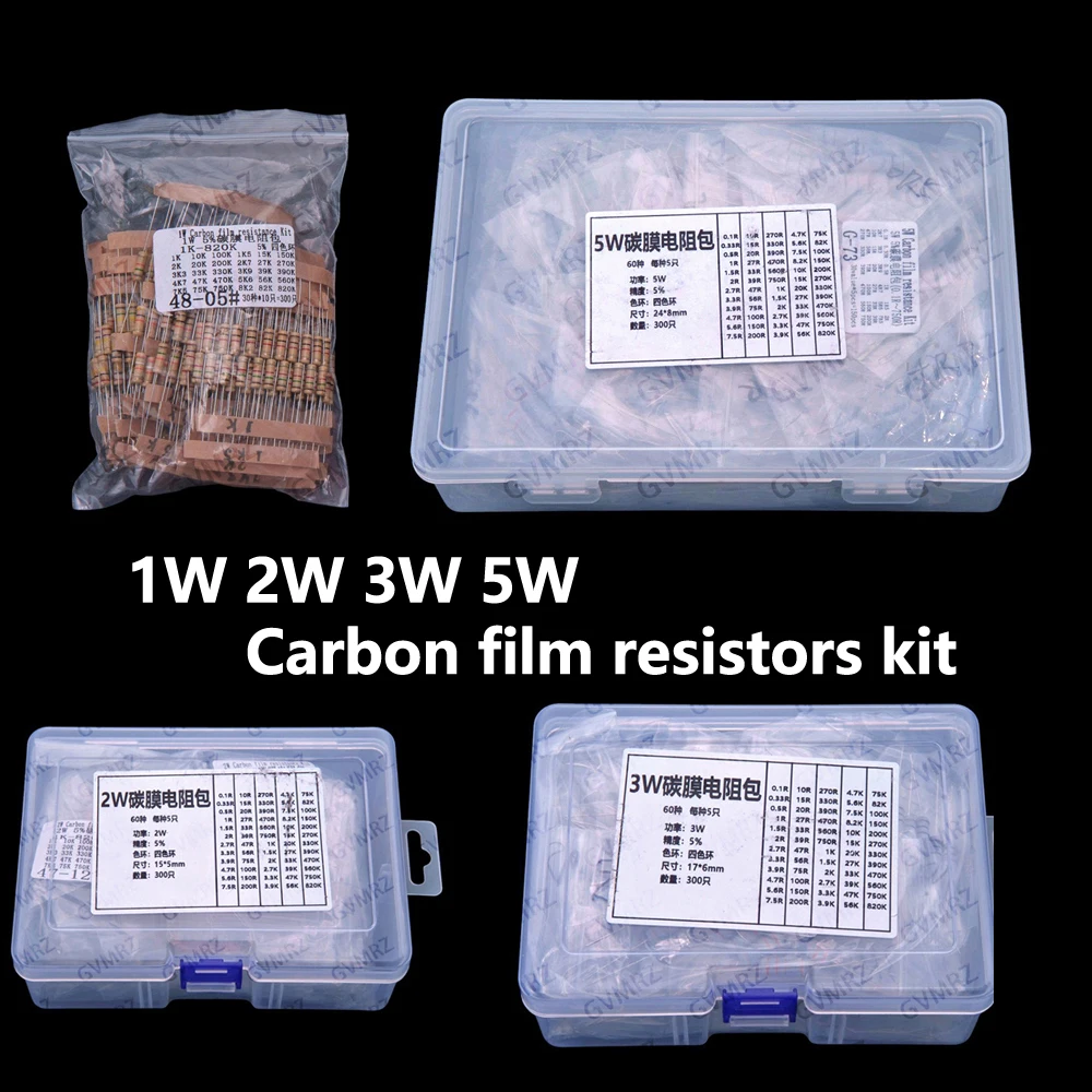 60Values 0.1R-3K 1/2W 1W 2W 3W 1% Metal film resistors kit dip 0.1R 100R 200R 300R 1K 2K 3K Resistor 1W 2W 3W
60Values 0.1R-3K 1/2W 1W 2W 3W 1% Metal film resistors kit dip 0.1R 100R 200R 300R 1K 2K 3K Resistor 1W 2W 3W