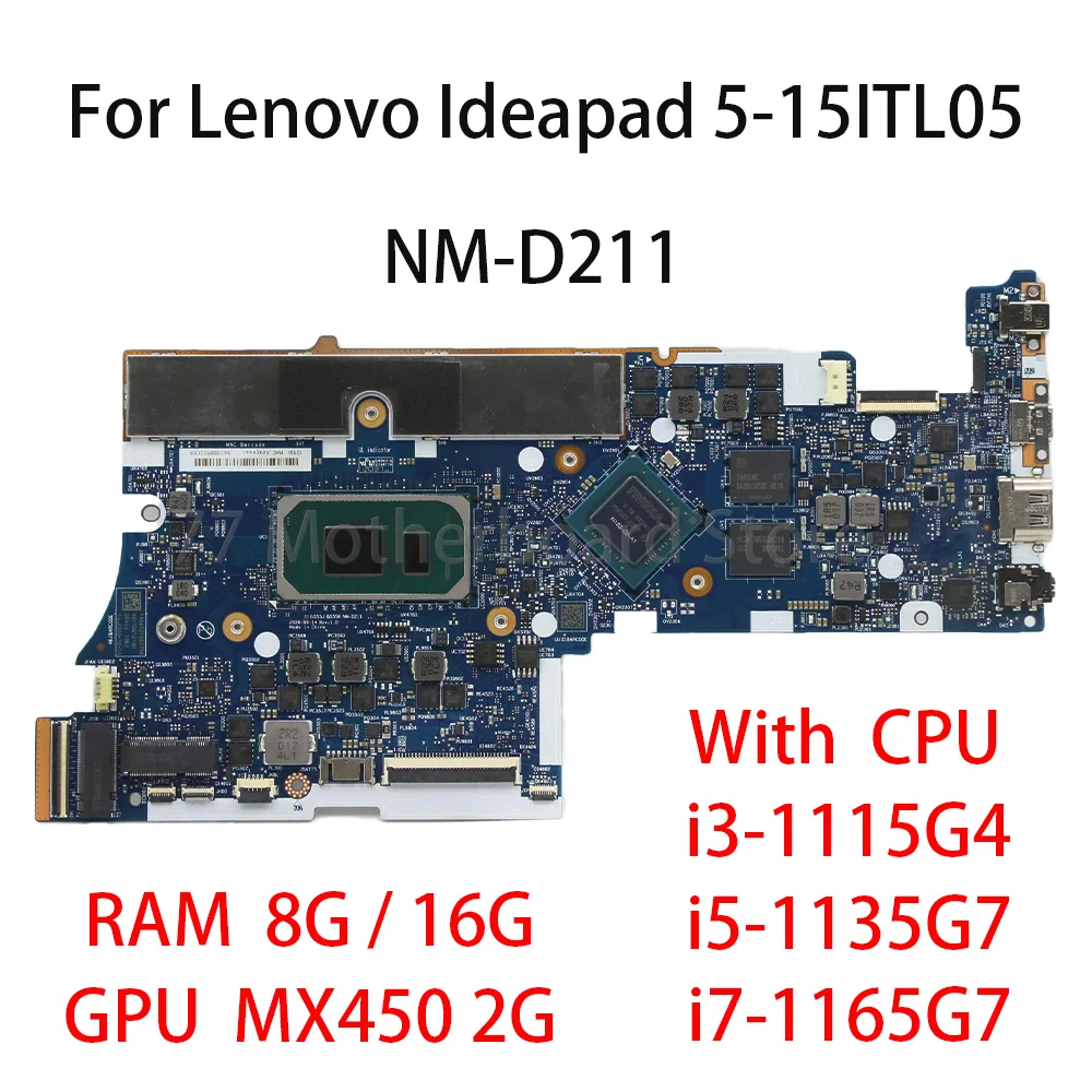 Материнская плата ноутбука NM-D211 для Lenovo Ideapad 5-15ITL05 с процессором i3-1115G4 i5-1135G7 i7-1165G7 RAM 8G 16G GPU MX450 2G 100% тест
Материнская плата ноутбука NM-D211 для Lenovo Ideapad 5-15ITL05 с процессором i3-1115G4 i5-1135G7 i7-1165G7 RAM 8G 16G GPU MX450 2G 100% тест