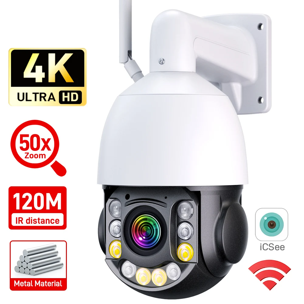 8MP 4K PTZ IP Camera Wifi / 4G 50X Zoom CCTV Wireless Outdoor AI Human Vehicle Tracking Audio Onvif Surveillance Camera iCSee
8MP 4K PTZ IP Camera Wifi / 4G 50X Zoom CCTV Wireless Outdoor AI Human Vehicle Tracking Audio Onvif Surveillance Camera iCSee