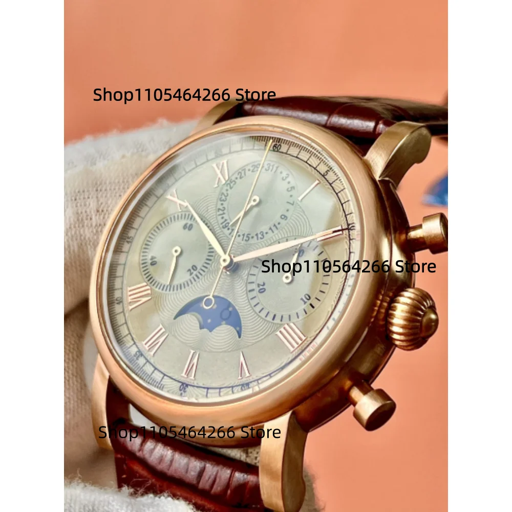 Exclusive Bronze Chronograph Moon Phase Multifunctional Retro Ivory Sagll ST1908 Movement Retro Fashion Men's Watch
Exclusive Bronze Chronograph Moon Phase Multifunctional Retro Ivory Sagll ST1908 Movement Retro Fashion Men's Watch