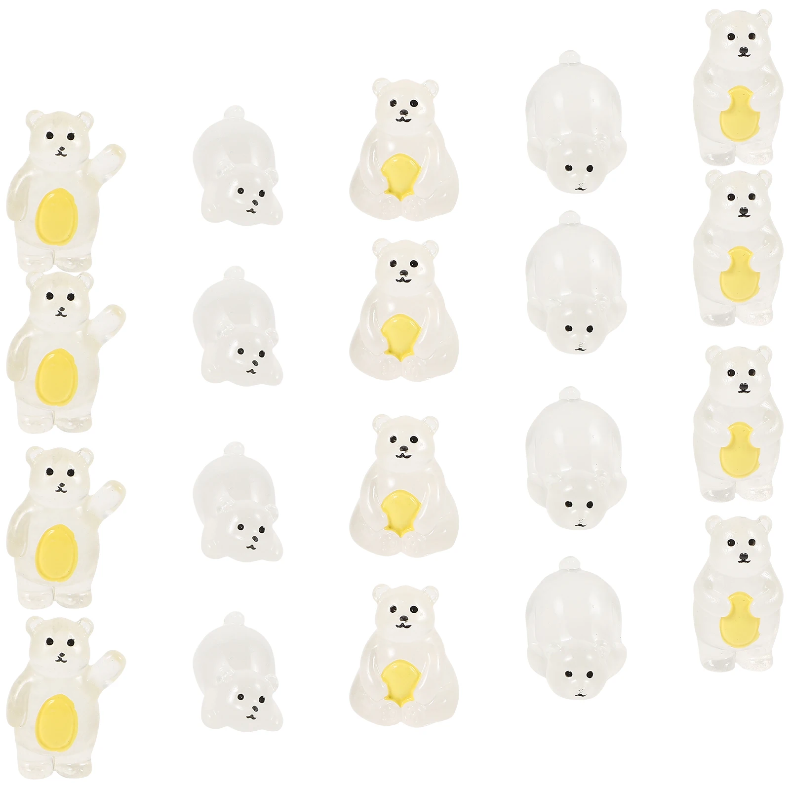 20 Pcs Decoration Luminous Bear Ornaments Resin Figurine Polar Mini Animal Figurines
20 Pcs Decoration Luminous Bear Ornaments Resin Figurine Polar Mini Animal Figurines