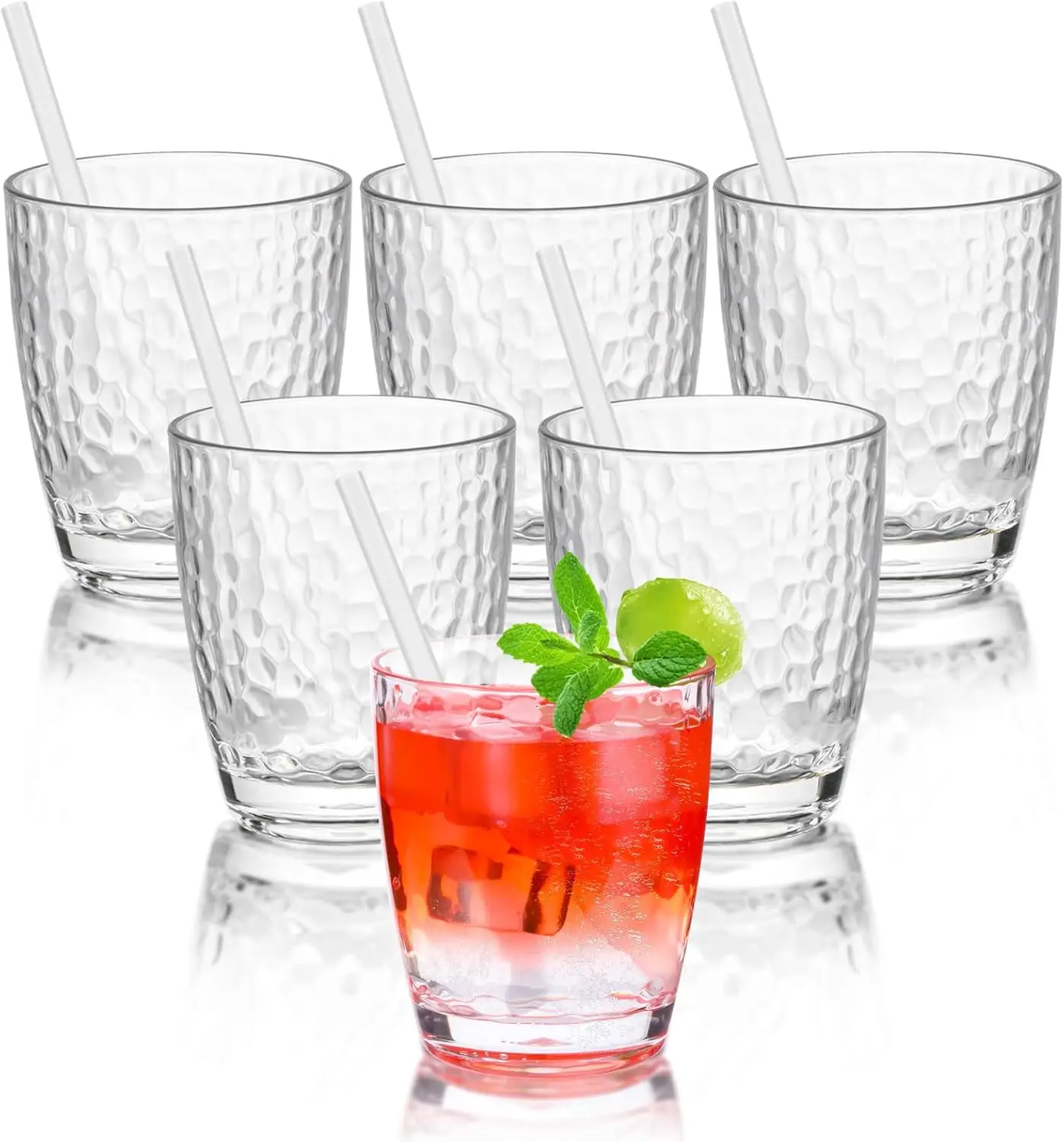 6 Pcs Plastic Drinking Tumblers of 14 oz, Acrylic Drinking Glasses with Straw&PP Brush, BPA-Free, Stackable Water Cups, Clear Cu
6 Pcs Plastic Drinking Tumblers of 14 oz, Acrylic Drinking Glasses with Straw&PP Brush, BPA-Free, Stackable Water Cups, Clear Cu