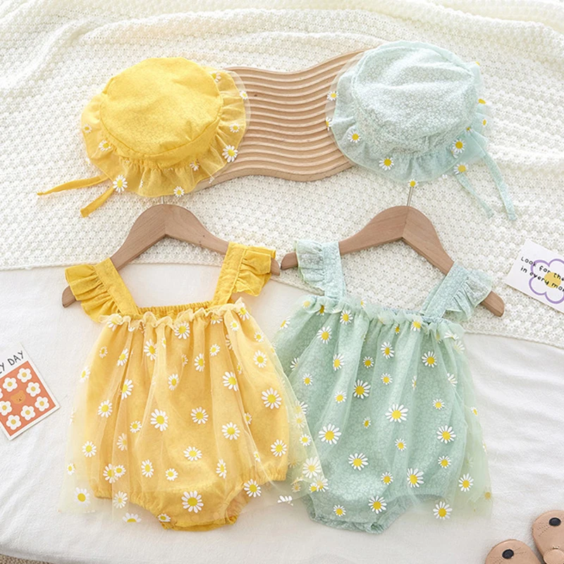 Summer Baby Girl Clothing Infant Baby Girls Jumpsuit+Hat Fly Sleeve Cotton Printing Mesh Splicing Toddler Baby Girl Romper
Summer Baby Girl Clothing Infant Baby Girls Jumpsuit+Hat Fly Sleeve Cotton Printing Mesh Splicing Toddler Baby Girl Romper
