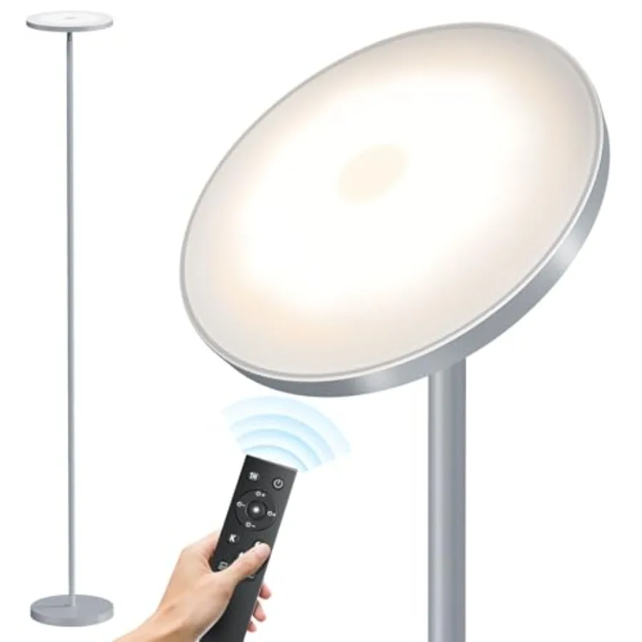 Floor Lamps for Living Room, 32W/3000LM Super Bright LED Floor Lamp with Remote Control, 69" Tall Standing Lamp with Stepless D
Floor Lamps for Living Room, 32W/3000LM Super Bright LED Floor Lamp with Remote Control, 69" Tall Standing Lamp with Stepless D