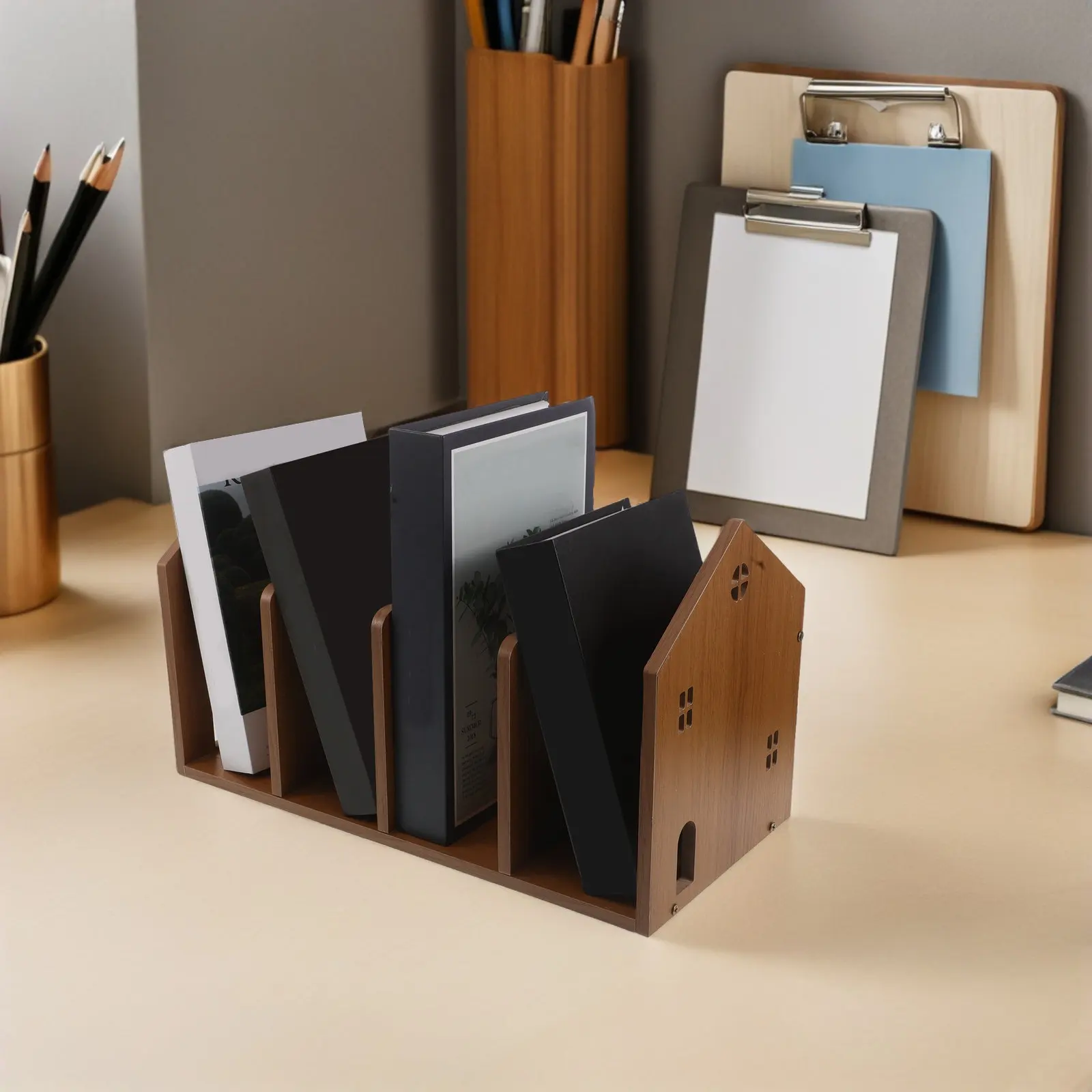 Wood Desktop Bookshelf Reinforced Stable Small Desk Organizer Shelf Book Rack for Office Home Dorm Storage Table Top Bookshelf
Wood Desktop Bookshelf Reinforced Stable Small Desk Organizer Shelf Book Rack for Office Home Dorm Storage Table Top Bookshelf