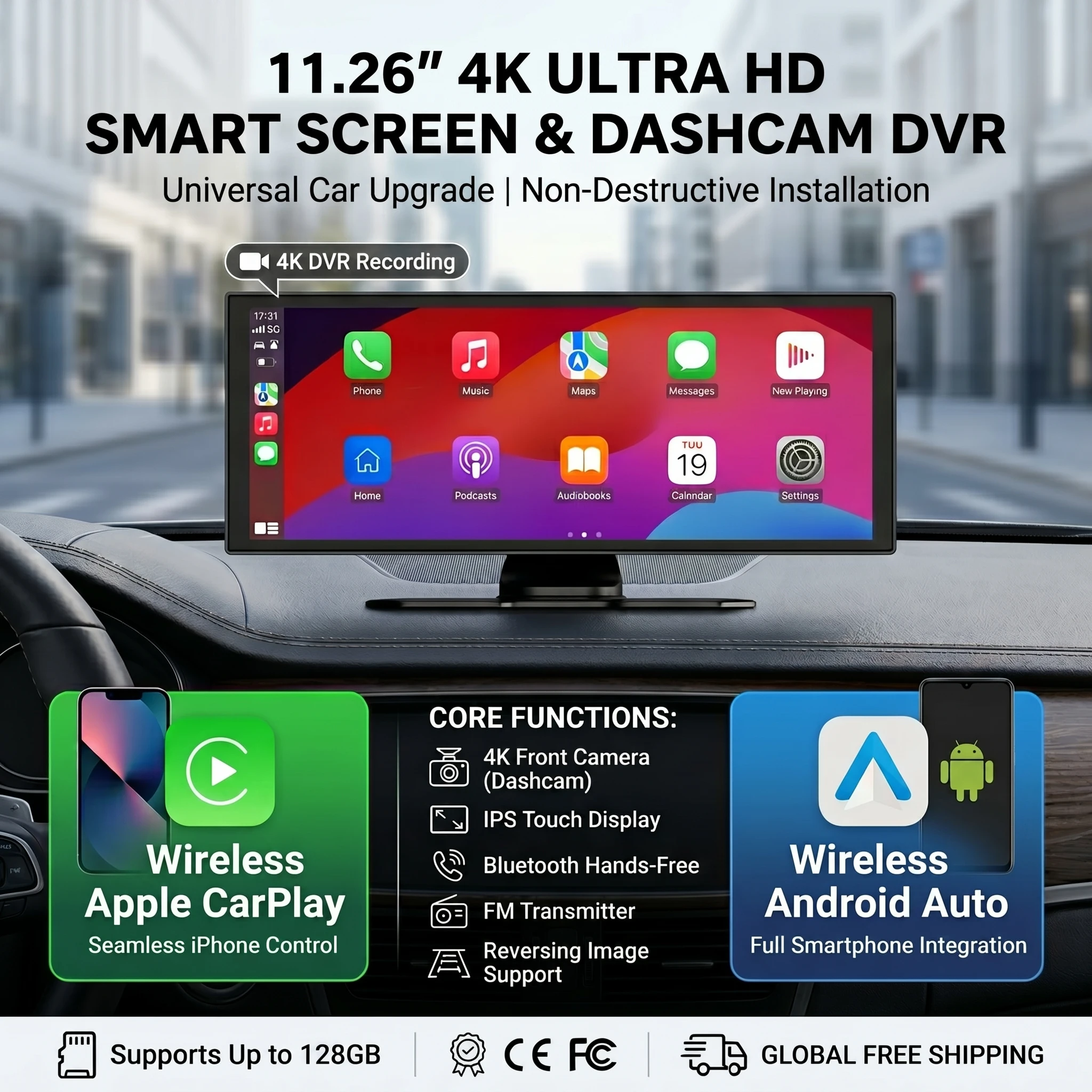 Universal 11'' Car Stereo 2026 Wireless CarPlay Android Auto Touch Screen For All Cars FM Radio WiFi BT Navigation Video Player
Universal 11'' Car Stereo 2026 Wireless CarPlay Android Auto Touch Screen For All Cars FM Radio WiFi BT Navigation Video Player