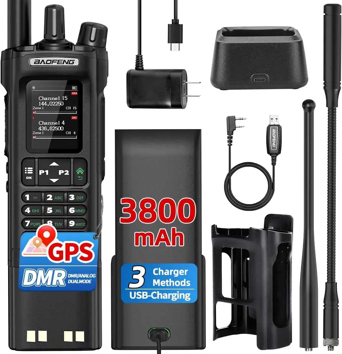 Рация DMR 10 Вт с большим радиусом действия, функцией NOAA Weather, зарядкой USB-C и копированием частот для снаряжения для выживания и охоты
Рация DMR 10 Вт с большим радиусом действия, функцией NOAA Weather, зарядкой USB-C и копированием частот для снаряжения для выживания и охоты