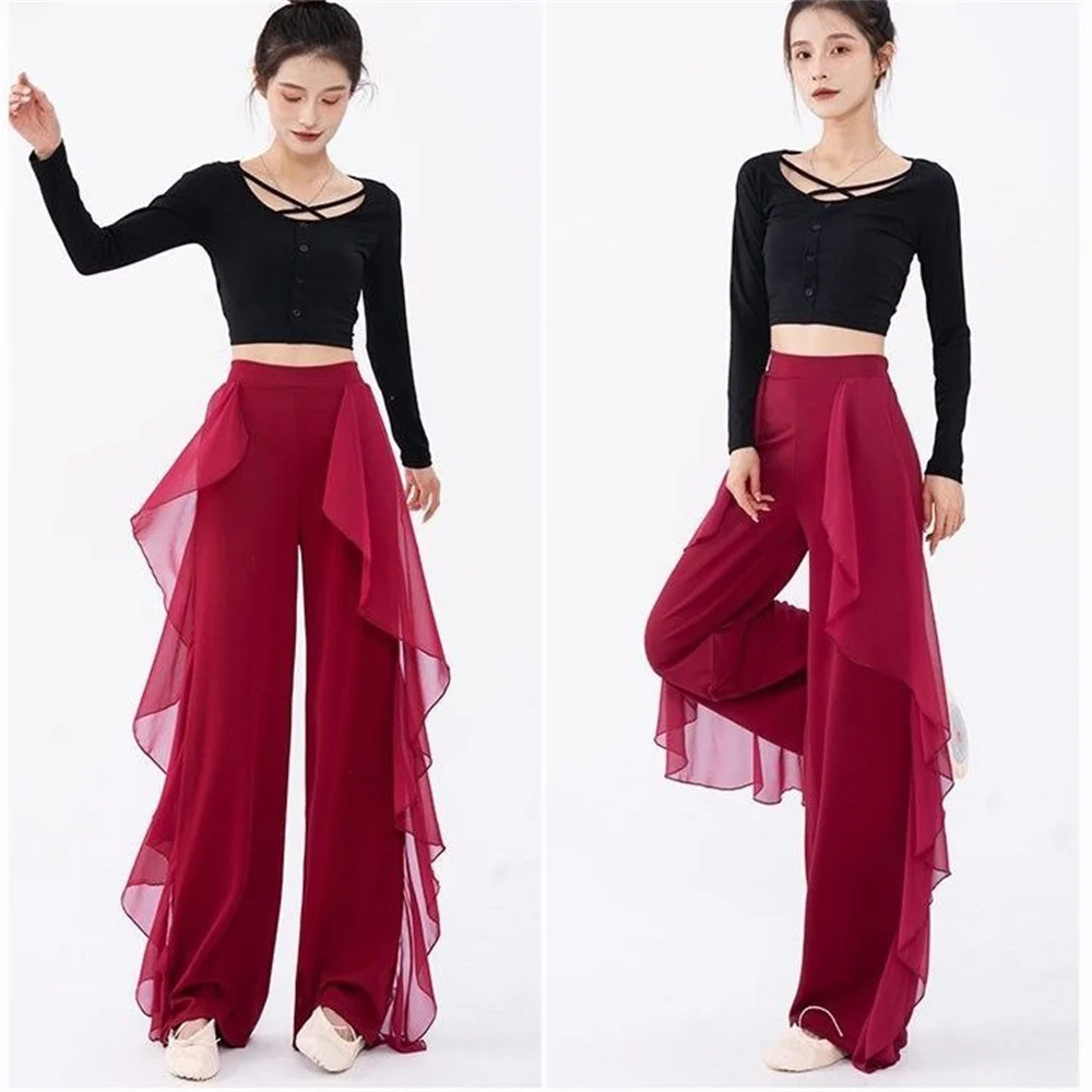 New Korean Fashion Elegant Women High Waist Chiffon Pants Spring Summer Ruffles Slim Casual Versatile Dance Wide Leg Trousers
New Korean Fashion Elegant Women High Waist Chiffon Pants Spring Summer Ruffles Slim Casual Versatile Dance Wide Leg Trousers