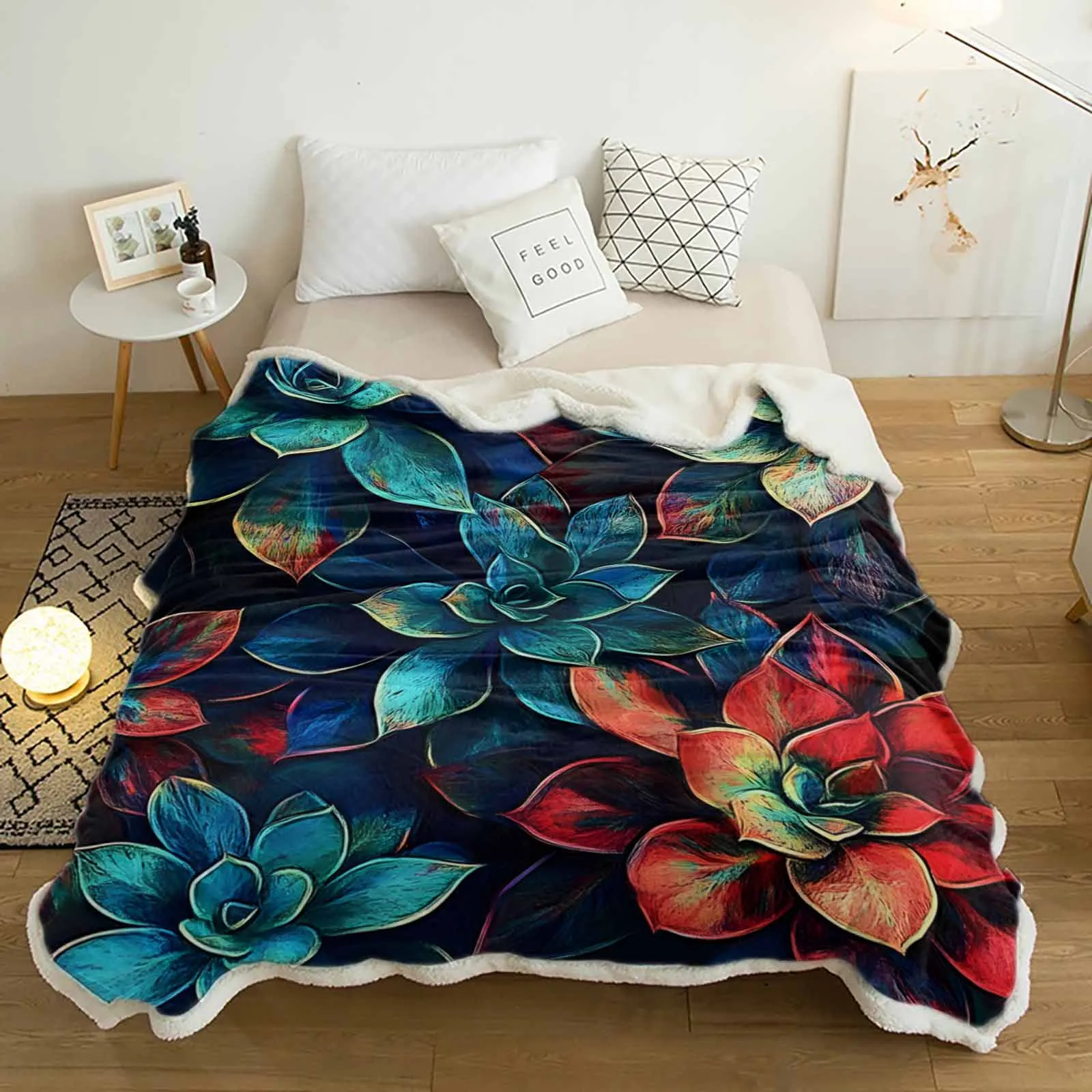 Blue Nostalgic Succulent Plant Cashmere Blanket Warm Winter Soft Throw Blankets for Beds Sofa Wool Blanket Bedspread
Blue Nostalgic Succulent Plant Cashmere Blanket Warm Winter Soft Throw Blankets for Beds Sofa Wool Blanket Bedspread