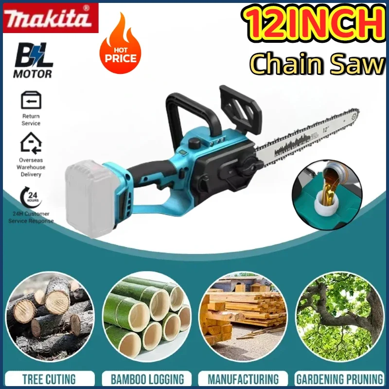 Makita 7000RPM 600W Cordless Handheld Chainsaw Brushless Electric Chain Saw Graden Pruning Power Tool For 18V Battery
Makita 7000RPM 600W Cordless Handheld Chainsaw Brushless Electric Chain Saw Graden Pruning Power Tool For 18V Battery