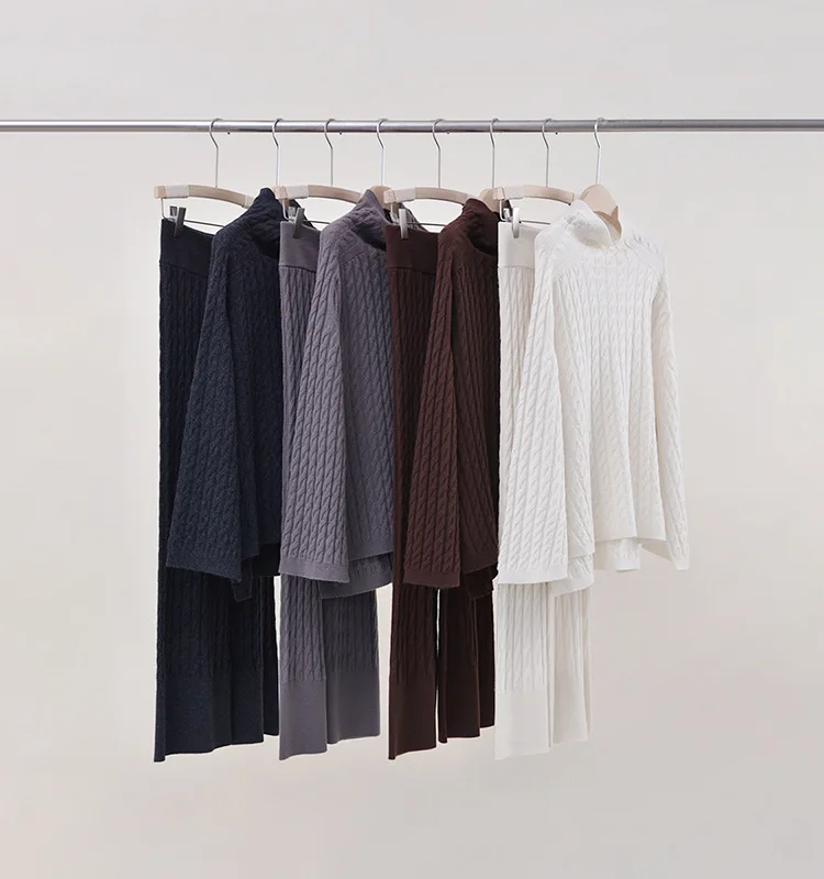 Women's Set 2024 New Autumn Winter 100% Wool Stand Collar Casual Long Sleeve Sweater or High Waist Straight Long Pants
Women's Set 2024 New Autumn Winter 100% Wool Stand Collar Casual Long Sleeve Sweater or High Waist Straight Long Pants