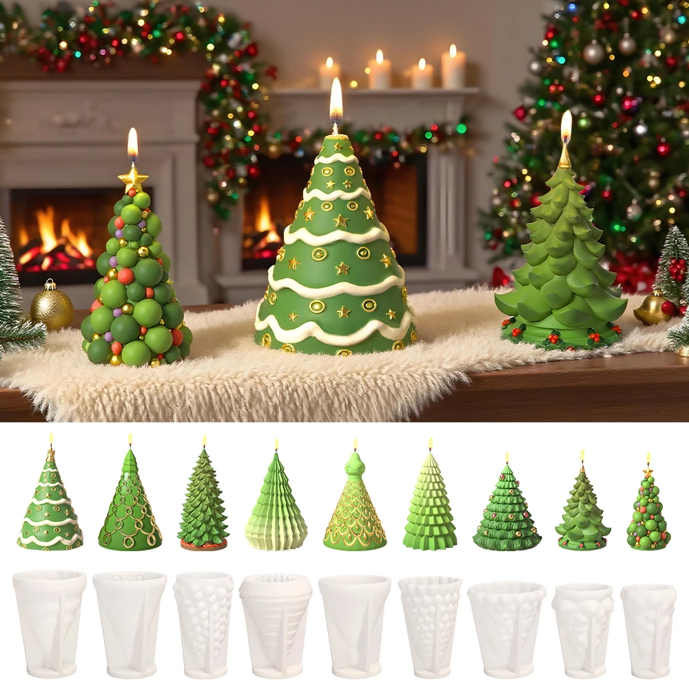 LZ116 3D Christmas Tree Candle Silicone Mold DIY Casting Wax Aromatherapy Gypsum Molds For Making Christmas Crafts
LZ116 3D Christmas Tree Candle Silicone Mold DIY Casting Wax Aromatherapy Gypsum Molds For Making Christmas Crafts