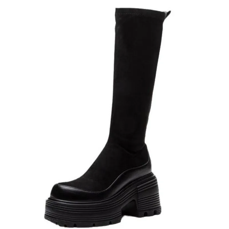 9CM Stretch Fabric Women Autumn Winter Platform Wedge Round Toe Knee High Boots High Brand Spring Shoes Slip On 2024 New
9CM Stretch Fabric Women Autumn Winter Platform Wedge Round Toe Knee High Boots High Brand Spring Shoes Slip On 2024 New