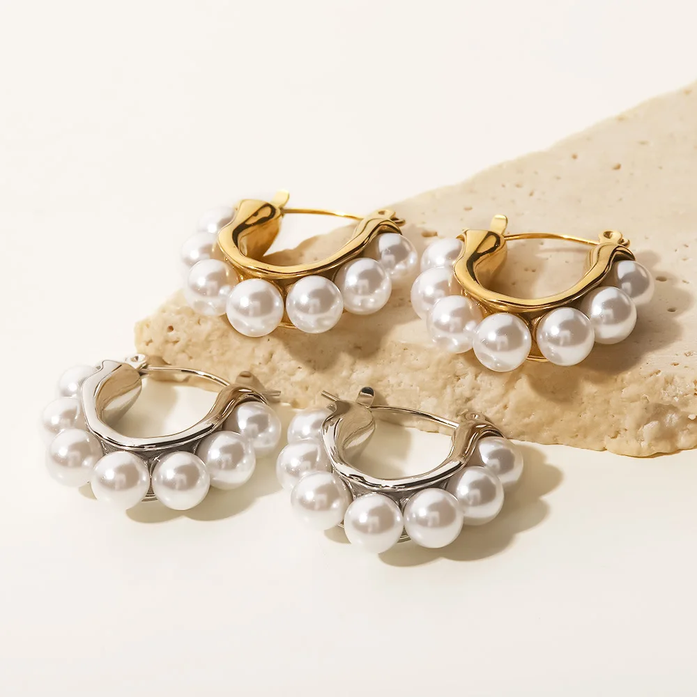 Stainless Steel PVD 18K Gold Plated Tarnish Waterproof CC Pearl Earrings For Woman Jewelry Wholesale Trendy
Stainless Steel PVD 18K Gold Plated Tarnish Waterproof CC Pearl Earrings For Woman Jewelry Wholesale Trendy