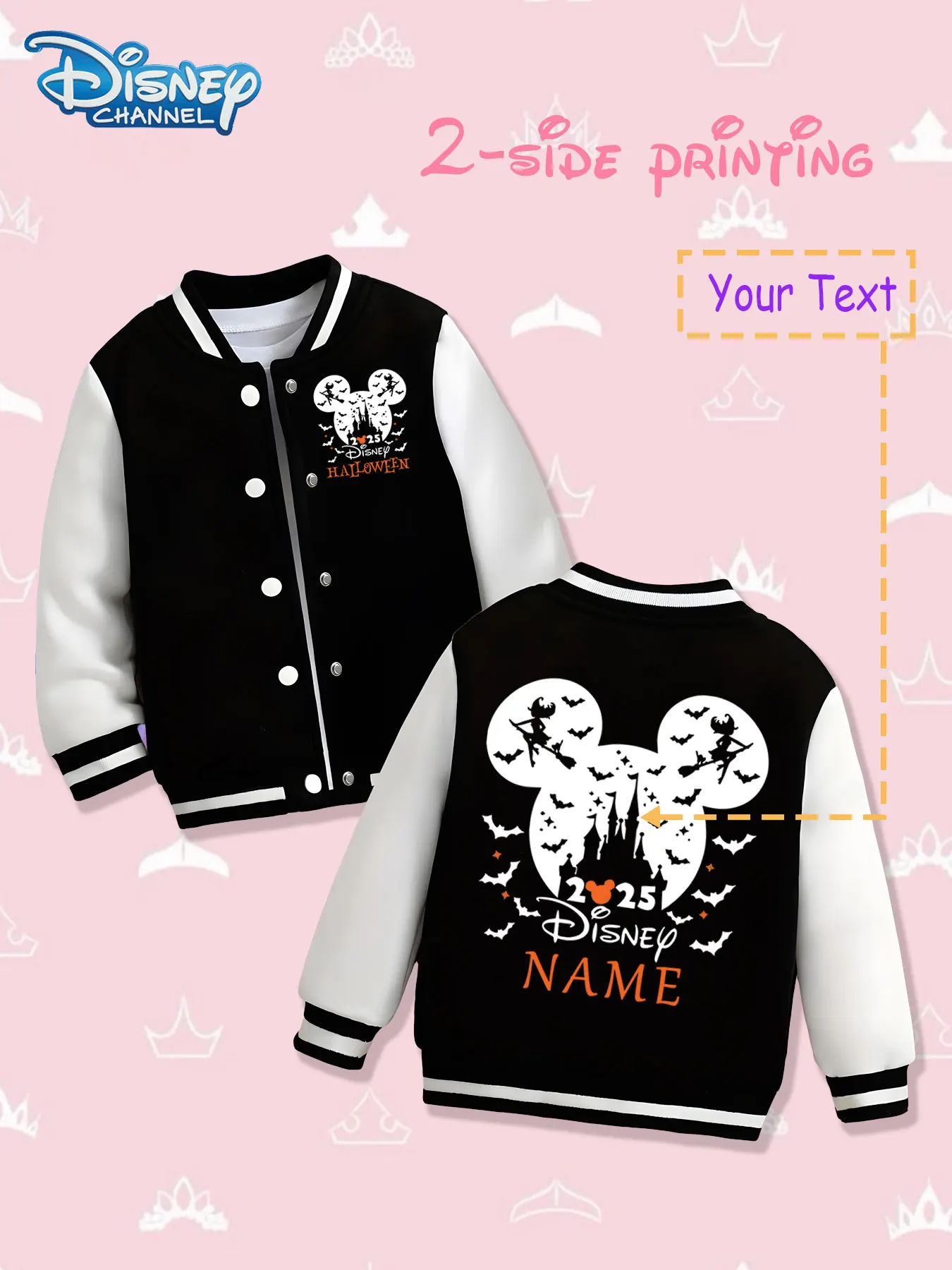 MINISO Disney Halloween Mickey Girls Baseball Jacket - Double-sided holiday print, warm and atmospheric in autumn and winter, su
MINISO Disney Halloween Mickey Girls Baseball Jacket - Double-sided holiday print, warm and atmospheric in autumn and winter, su