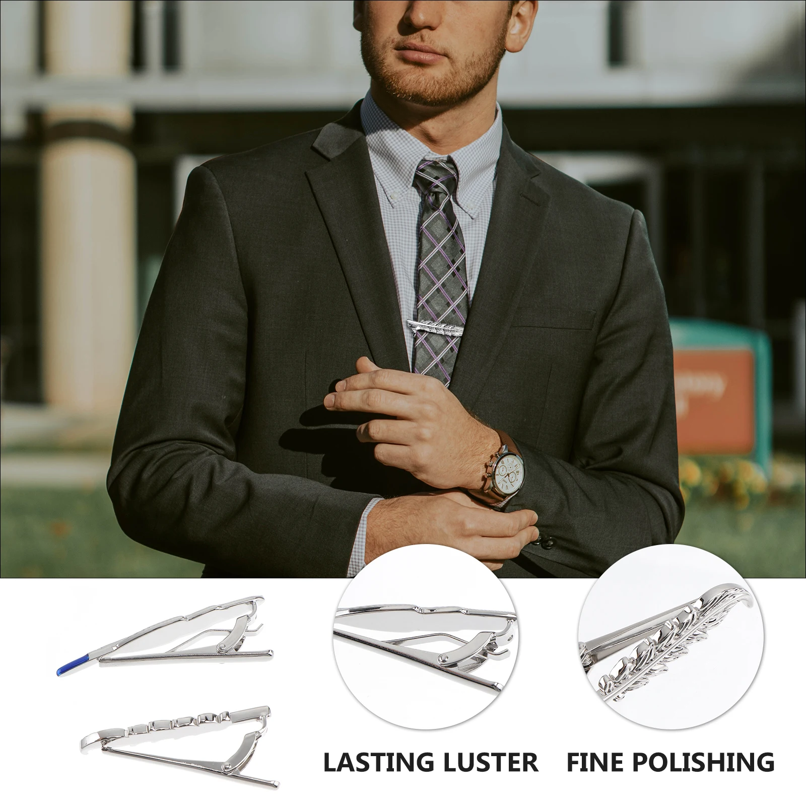2 Pcs Silver Lapel Tie Clips Durable Plated Gentleman Necktie Clasp Pinch Bar Clip For Any Size Safe Wear Resistance
2 Pcs Silver Lapel Tie Clips Durable Plated Gentleman Necktie Clasp Pinch Bar Clip For Any Size Safe Wear Resistance