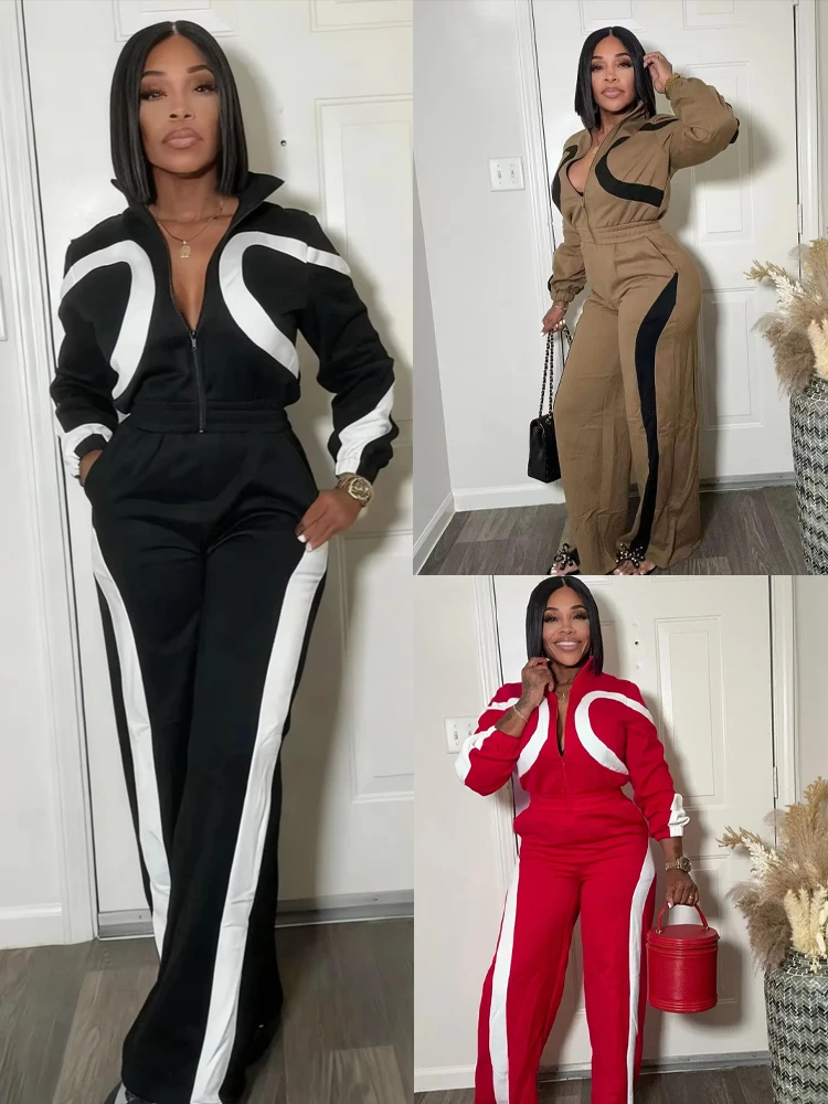 Стильный повседневный комплект из двух предметов: спортивный костюм для женщин, укороченная куртка на молнии с длинными рукавами + прямые брюки, эластичная уличная одежда.
Стильный повседневный комплект из двух предметов: спортивный костюм для женщин, укороченная куртка на молнии с длинными рукавами + прямые брюки, эластичная уличная одежда.