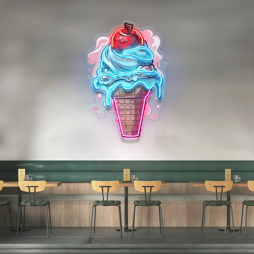 Cherry Ice Cream LED Neon Sign Custom Ice Cream Shop Coffee Cafe Bar Wall Decor Neon Light Business Logo Sign Personalized Gift
Cherry Ice Cream LED Neon Sign Custom Ice Cream Shop Coffee Cafe Bar Wall Decor Neon Light Business Logo Sign Personalized Gift