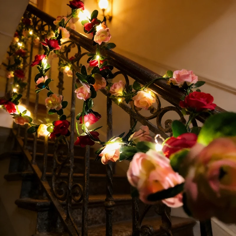 30LED Copper Wire String Lights New Rose Vine Lights for Christmas Wedding Party Window Courtyard Decor
30LED Copper Wire String Lights New Rose Vine Lights for Christmas Wedding Party Window Courtyard Decor