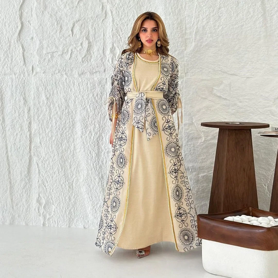 Jalabiya Middle East Robe Muslim Dress Two-piece Set Saudi Arabia Dubai Abaya Clothing
Jalabiya Middle East Robe Muslim Dress Two-piece Set Saudi Arabia Dubai Abaya Clothing