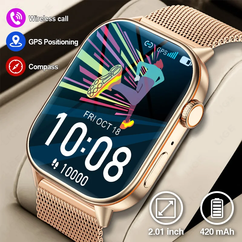 LIGE GPS Smartwatch Women Bluetooth Call Health Monitoring Compass Outdoor Sports Fashion Smart Watch Suitable For Huawei Xiaomi
LIGE GPS Smartwatch Women Bluetooth Call Health Monitoring Compass Outdoor Sports Fashion Smart Watch Suitable For Huawei Xiaomi