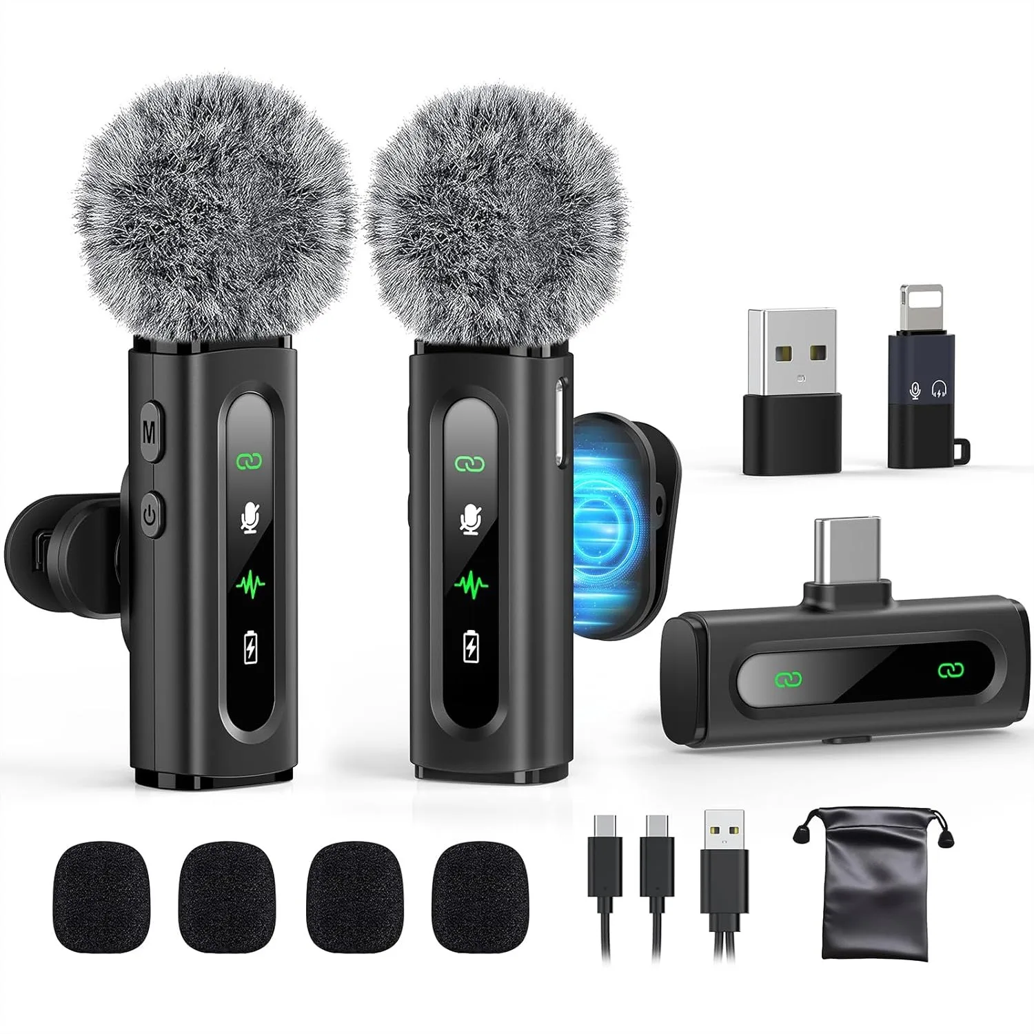 USB C Lavalier Microphone Wireless Mini Mic For Type-C Android Phone Tablet PC Video Recording Clip On Mics With Rotatable Clip And Denoise Recording Ideal For Vlog Podcast Content Creator
USB C Lavalier Microphone Wireless Mini Mic For Type-C Android Phone Tablet PC Video Recording Clip On Mics With Rotatable Clip And Denoise Recording Ideal For Vlog Podcast Content Creator