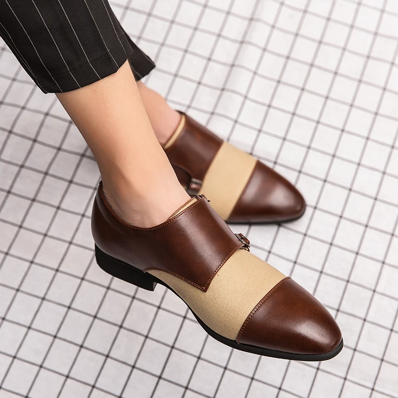 Spring and Summer Men's Fashion Double Buckle Pointed Monk Shoes Leather Shoes Brand New Men's Comfortable Casual Leather Shoes
Spring and Summer Men's Fashion Double Buckle Pointed Monk Shoes Leather Shoes Brand New Men's Comfortable Casual Leather Shoes